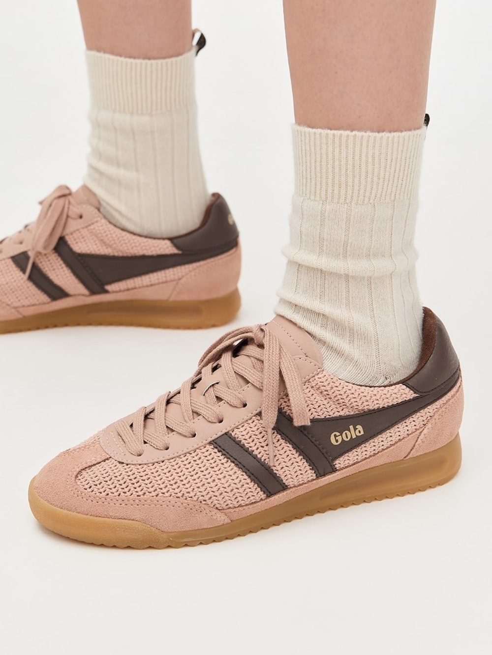 New Gola Tornado Zephyr Sneakers Cameo Dark Brown - Picture 3 of 6
